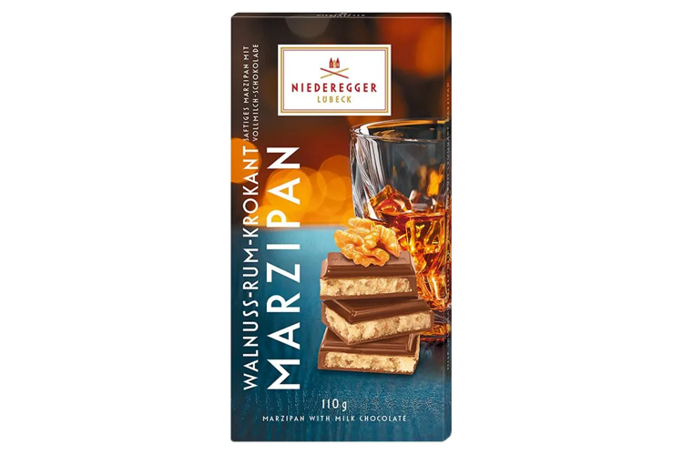 Walnut Rum Croquant Marzipan Chocolate Bar 110g Product Image